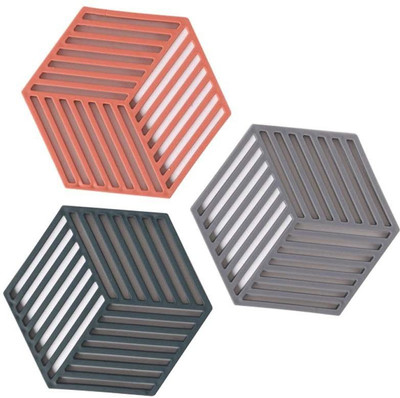 Spatlus Hexagon Reversible PVC Coaster Set(Pack of 3)