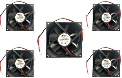 SSV CARE 5pic 12V DC Fan 80X80X25MM Cabinet 3-Inch Square Cooling fan Cooler(Black)