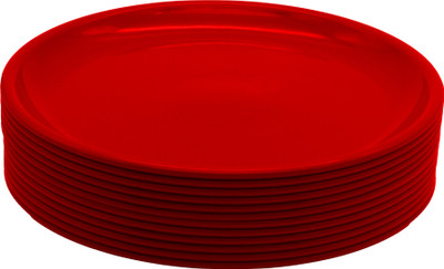 Jaycee JC_newplateset_11Inch_RedPack of 12 Dinner Plate(Pack of 12, Microwave Safe)
