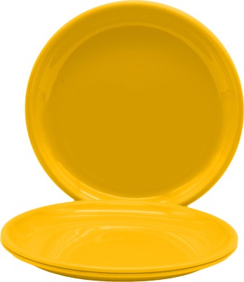 Jaycee JC_newplateset_12Inch_YellowPack of 3 Dinner Plate(Pack of 3, Microwave Safe)