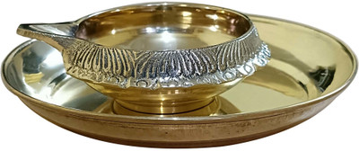 Craft World Brass Table Diya(Height: 1 inch)