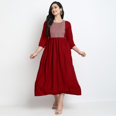 Jivci Women A-line Red Dress