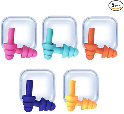 El Syco Soft Silicone Noise Reduction Ear Plugs for Sleeping Reusable for Travel ,Flight Ear Plug(Multicolor)
