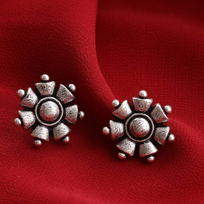 Voylla Nayantara Floral Motif Stud Earrings Brass Stud Earring