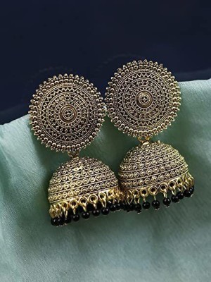 QIZMI black jhumka earing Brass, Alloy Jhumki Earring, Hoop Earring, Chandbali Earring