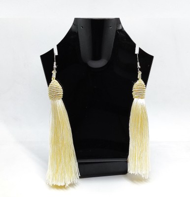 Creeknest Tassel Earring in Beige color Silk Earrings for Women & Girls Fabric Tassel Earring, Drops & Danglers, Ear Thread