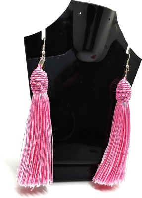 Creeknest Tassel Earring in Pink Silk Earrings for Women & Girls Fabric, Silk Dori Tassel Earring, Drops & Danglers, Ear Thread