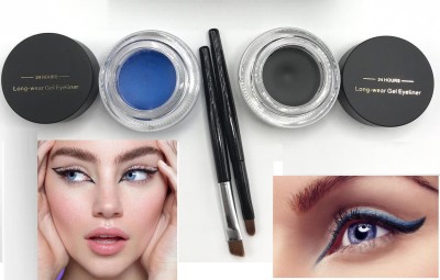 Herrlich 2 IN 1 PROFESSSIONAL GEL EYE LINER WHITE & BLACK FOR WOMEN 6.2 g(Blue&black)