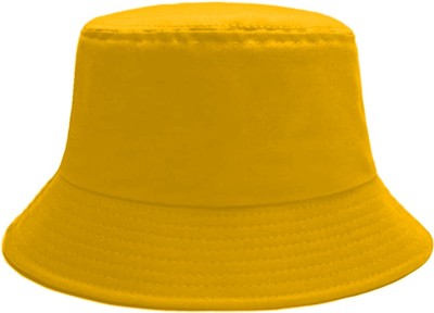 Missby Unisex Cotton Packable Beach Bucket Sun Hat (Mustard)(Mustard, Pack of 1)