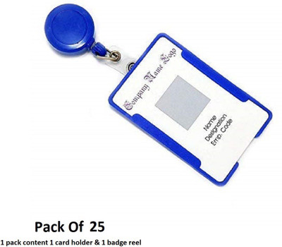 NSSP Plastic, Stainless Steel ID Badge Reel, ID Badge Holder(Pack of 25)
