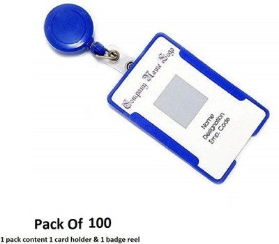 NSSP Plastic, Stainless Steel ID Badge Reel, ID Badge Holder(Pack of 100)
