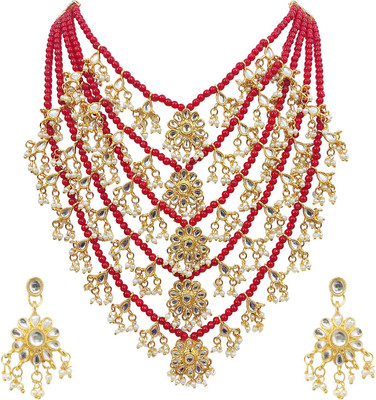 Chrishan Alloy Red, Gold, White Jewellery Set(Pack of 1)