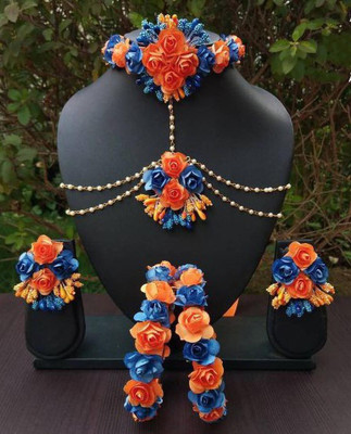 RAGABANDHA DESIGN STUDIO Fabric Blue, Orange Jewellery Set(Pack of 1)