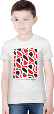 Pepe Jeans Boys Typography, Printed Pure Cotton Regular T Shirt(White, Pack of 1)