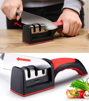 ActrovaX Advanced Manual Knife Sharpener for Kitchen 3 Stage Sharpening Tool-X33 Knife Sharpening Steel(Carbon Steel)