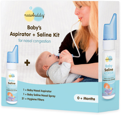 nasobuddy Baby's Aspirator + Saline Kit Manual Nasal Aspirator(Multicolor)