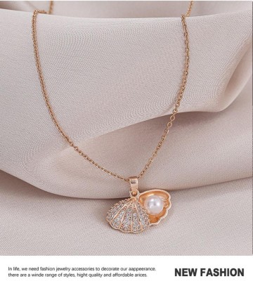 Royatto Lovely Scallop Fresh Water Pearl Necklace Fashion Jewellery 925 Gold Shell Pearl Gold-plated Plated Copper Necklace