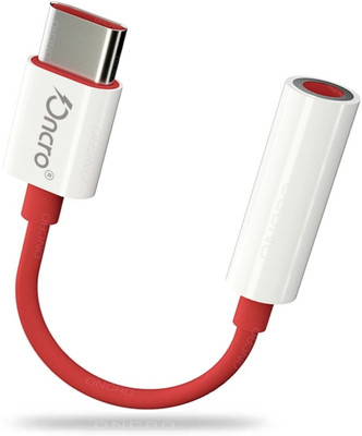 ONCRO Red oneplus audio jack samsung type c to 3.5mm jack connector headphone aux adapter Phone Converter(Android)