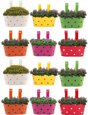 E C Creation Plant Container Set(Pack of 12, Metal)