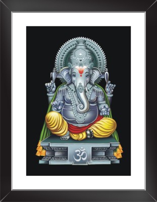 GANESH JI Wall Poster With Frame Paper Print(13.5 inch X 10.5 inch)