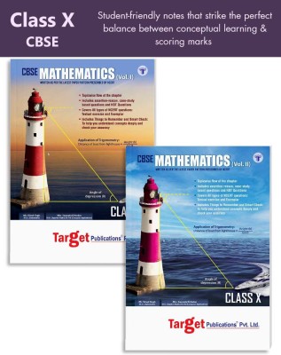 CBSE Class 10 Maths Notes (Vol 1 & Vol 2) Books | HOTS, NCERT Exemplar, Textual And Intext Questions With Solutions | Chapterwise Previous Years Solved Questions, MCQs(Paperback, Target Publications)