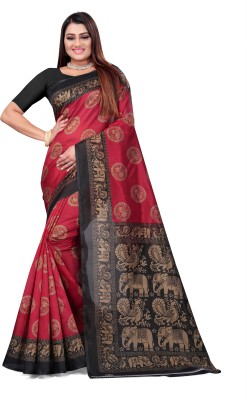 Suali Printed Bhagalpuri Art Silk Saree(Red)