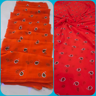 NeeLKANTH ENTERPRISE Printed Bandhani Chiffon Saree(Orange)
