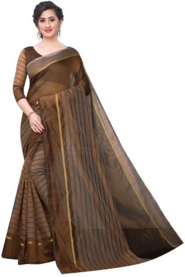 Guru Alankar Printed Daily Wear Georgette Saree(Brown)