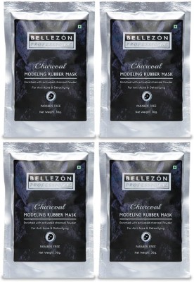 Bellezon professional Charcoal Modelling Rubber Mask Pack of 4 Each 30g | Face Mask(120 g)