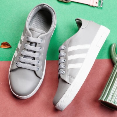 X Xiota Presented You A Comfortable Striped Casuals For Women's/Ladies/Girl's Sneakers For Women(Grey , 3)