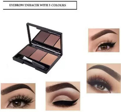 KA-KAIASHA 3 IN 1 EYEBROW PALETTE WATERPROOF AND LONGLASTING (PACK OF 1 ) 10 g(MULTICOLOR)
