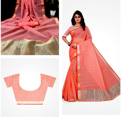 Bollywood Cotton Blend Saree(Pink)