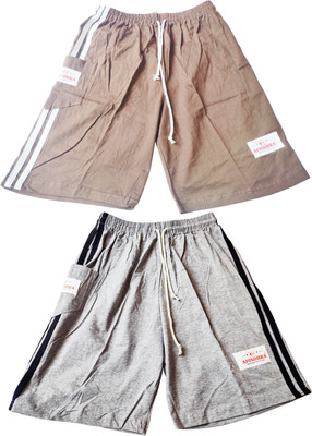 GOURAVSUMANA Solid Men Brown, Grey Regular Shorts