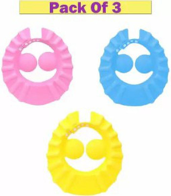 QTYPIY 3 Pcs Baby Shampoo Shower Bathing Protection Bath Soft Cap Soft Adjustable