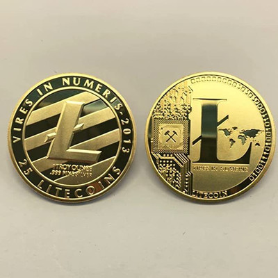 Craftbia Litecoin Coin Made of Real Metal Gold Plated Crypto Coin Decorative Showpiece  -  4 cm(Metal, Gold)