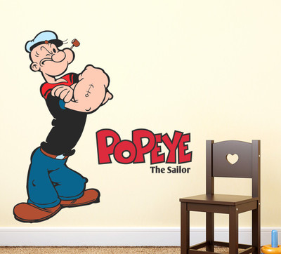 Wallzone 100 cm Popeye Removable Sticker(Pack of 1)