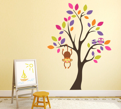 HAPPYSTICKY 130 cm Multicolor Removable Sticker(Pack of 1)