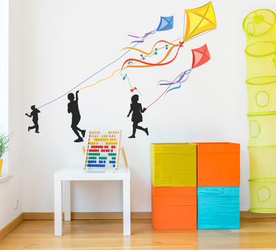 HAPPYSTICKY 150 cm Multicolor Removable Sticker(Pack of 1)