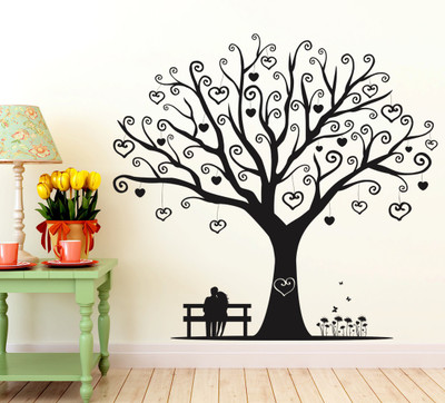 HAPPYSTICKY 95 cm Black Removable Sticker(Pack of 1)