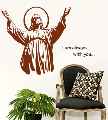 HAPPYSTICKY 110 cm Jesus Removable Sticker(Pack of 1)