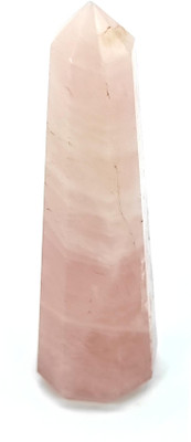Plus Value Rose Quartz Jumbo Healing Wand Obelisk Tower Polished Asymmetrical Crystal Stone(Pink 40 g)