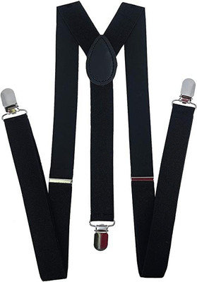 SILKSHOPPING Y- Back Suspenders for Men(Black)