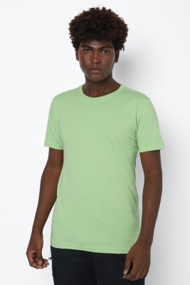 FOREVER 21 Solid Men Round Neck Green T-Shirt