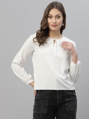 KASSUALLY Casual Solid Women White Top