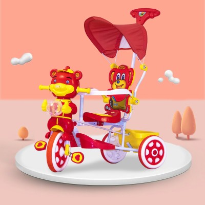CITRODA Tricycle for Kids Baby Trike Baby Tricycle Kids Trike Kids Tricycle Children Cycle Musical Tricycle for Kids Children Cycle Suitable for Boys & Girls Age 1.5-5 Years Musical Tricycle for Kids with Canopy and Parent Push Handle Tricycle(Red, Yellow, White)