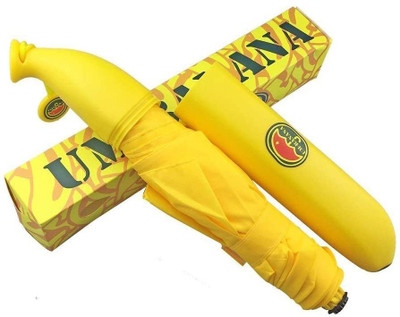 Akshar collection Banana Shape Foldable & Portable Umbrella Umbrella (Yellow) Umbrella(Yellow)
