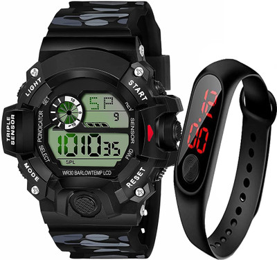 DKERAOD Stylish Square Dial Silicone PU Strap Watch Digitel Watch Digital Watch  - For Boys