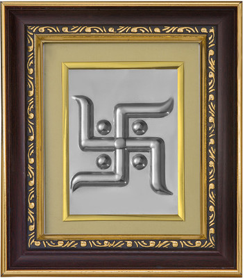 Pray Everyday Swastik Good Omen Photo Frame Silver Plated Yantra(Pack of 1)