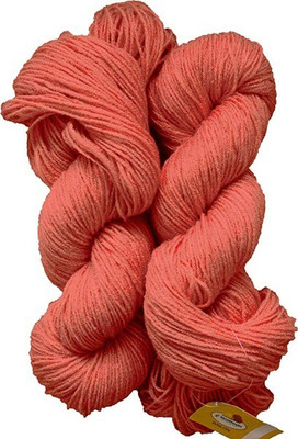 JEFFY Vardhman Brilon Wool Hank Hand Knitting Wool/Art Craft Yarn, Salmon 200g