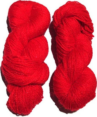 JEFFY Vardhman RABIT Excel Wool Hank Hand Knitting Wool/Art Craft Yarn, Red 200 gm